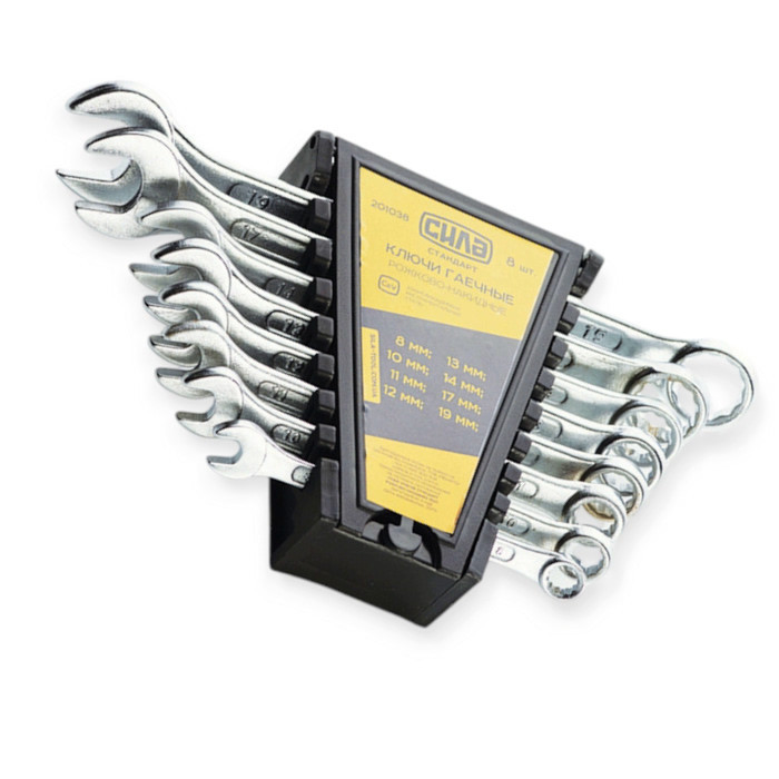 Набор ключей рожково-накидных 8-19 мм 8 шт (планшет) CrV Стандарт Мукачево - изображение 1