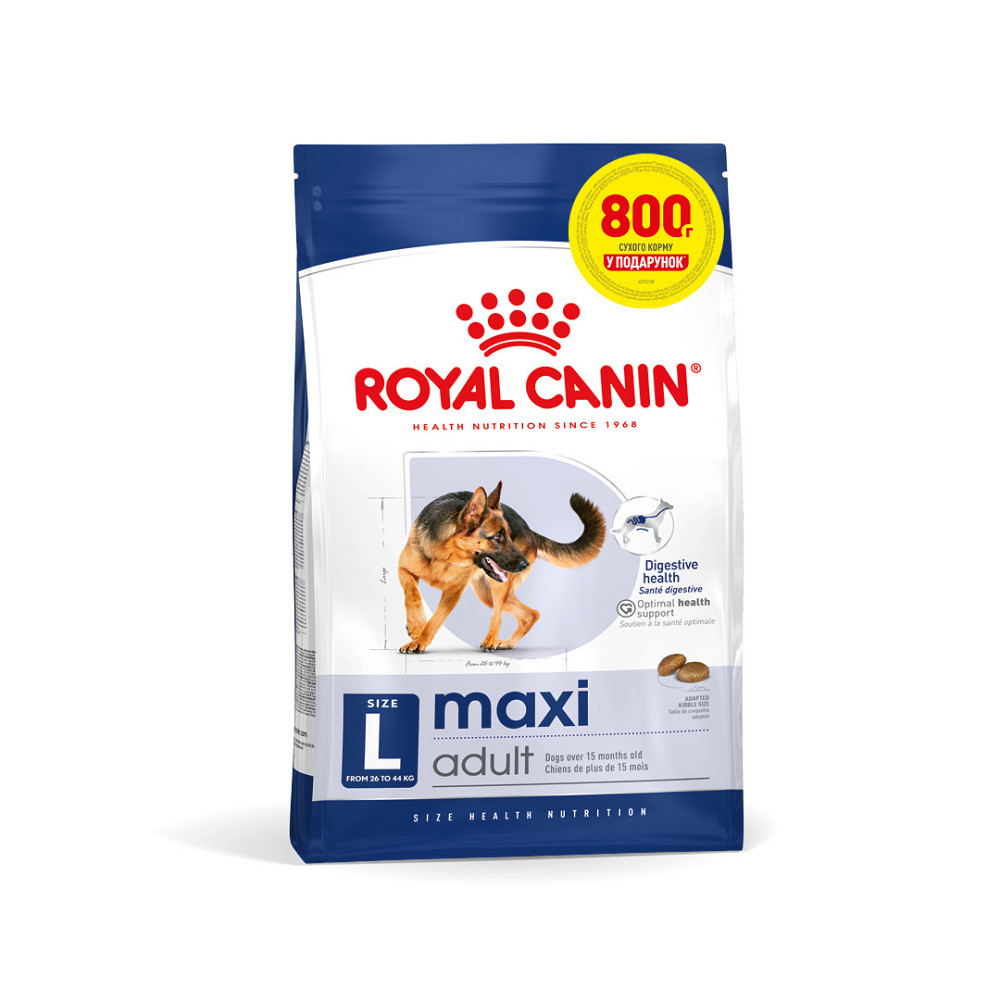 Корм для дорослих собак великих порід ROYAL CANIN MAXI ADULT 3.2 кг + 800 г у подарунок Київ - фото 1