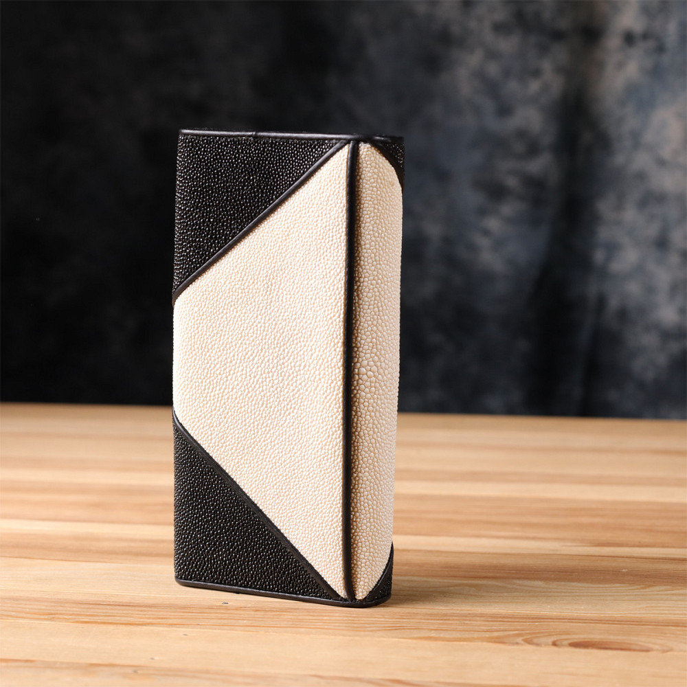 Кошелек женский STINGRAY LEATHER 18103 из натуральной кожи морского ската Черный Киев - изображение 10