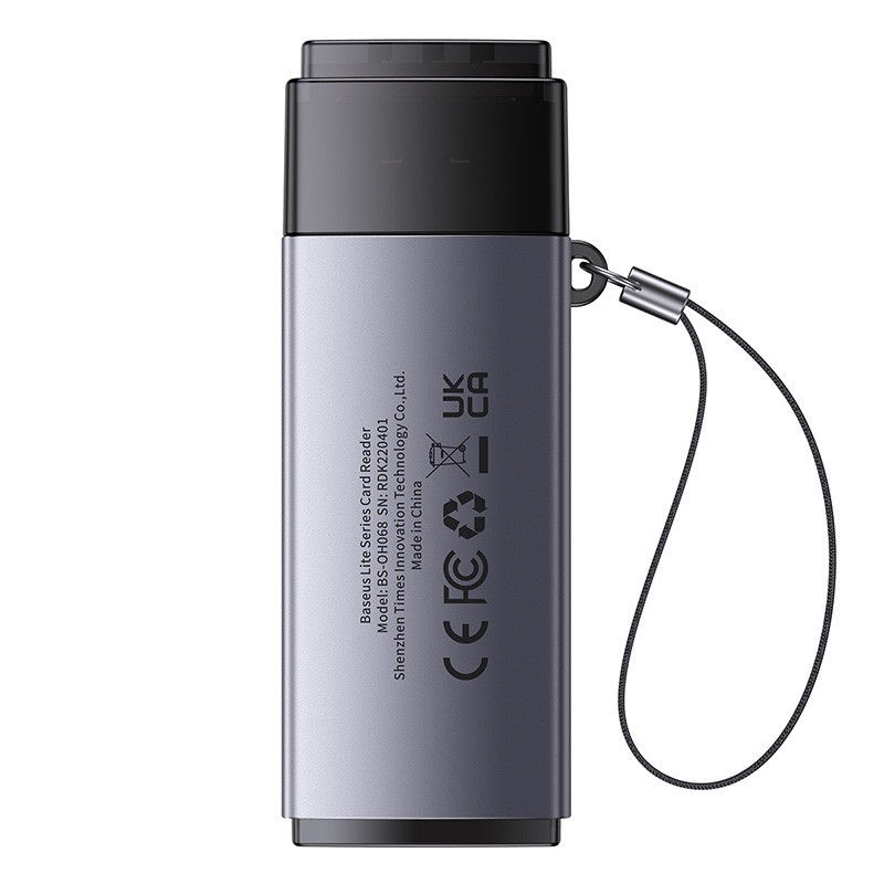 Кардрідер Baseus Lite Series USB-A to SD / TF Card Reader Grey Одеса - фото 3