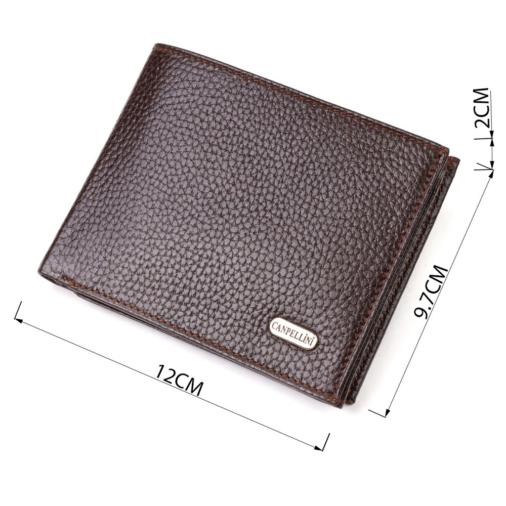 Идеальный горизонтальный мужской бумажник среднего размера из натуральной зернистой кожи CANPELLINI 21863 Киев - изображение 3