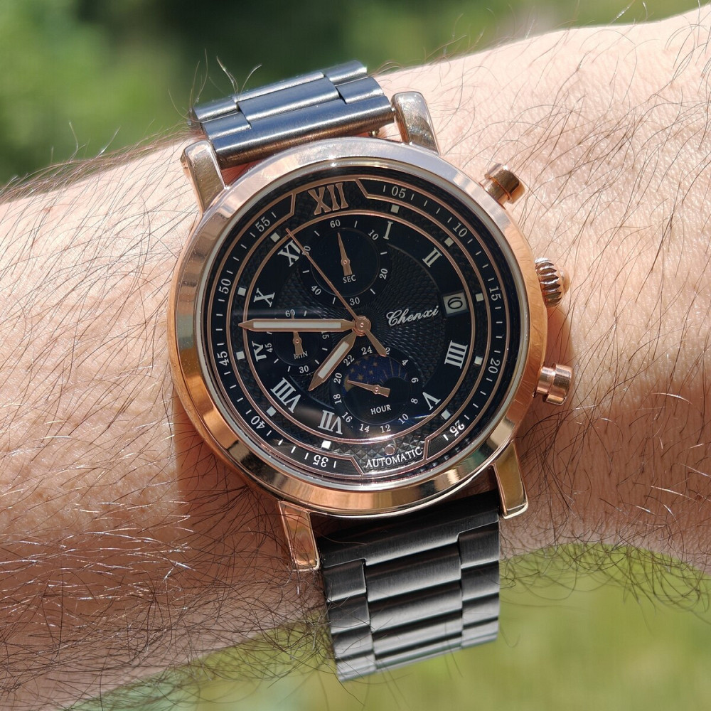 Годинник чоловічий наручний Chenxi Patek Steel Black (2 ремінці) Вінниця - фото 7
