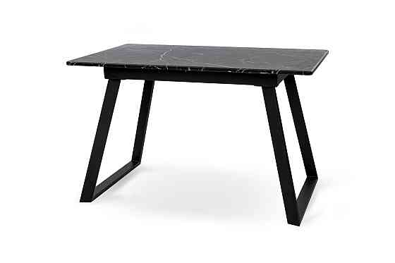 Стіл Тандем 120(+40)*75 чорний метал/мрамор чорн Киев