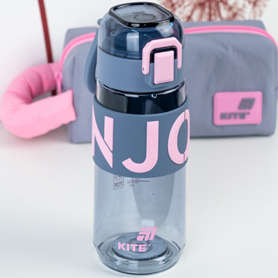 Пляшка для води Kite 550 мл сіро-рожева (K25-1232-2) Вінниця - фото 7