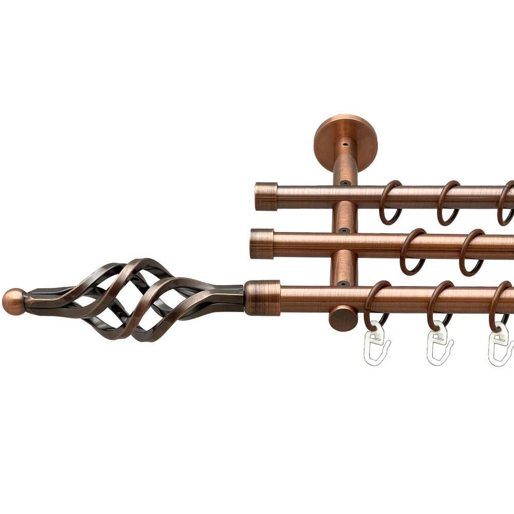 Карниз Orvit Ажур Мала металевий трирядний циліндр (20 см) гладка труба кільце металеве Мідь 16\16\16 мм 240 Львов - изображение 1