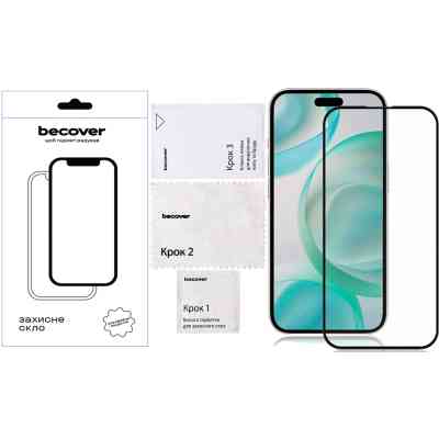Скло захисне BeCover Apple iPhone 16 Pro Black (712124) Вінниця