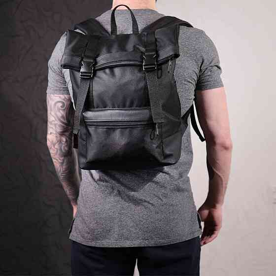 Рюкзак для ноутбука із вставками еко-шкіри FABRA 22582 Чорний Київ