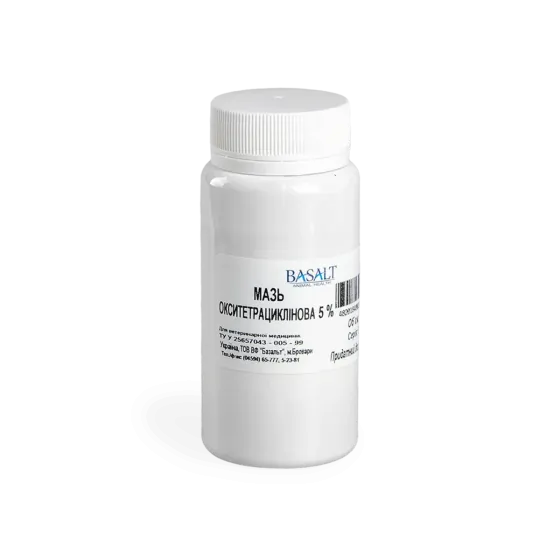 Мазь окситетрациклиновая 5% 100г (окситетрациклиновая-ланолиновая) Basalt Винница