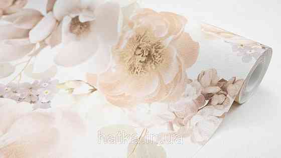 Шпалери вінілові на флізеліні гарячого тиснення Sintra Atmosphere квіти троянди коричневі беж жовті білі 512210 Київ