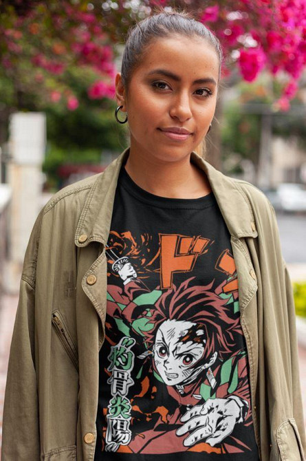 Футболка для мальчика аниме Истребитель демонов оверсайз (рост от 165 до 180 ) Черний AnimeJ0842m Днепр - изображение 2