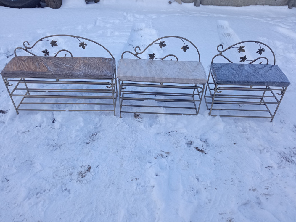 Передпокій банкетка пуфик пуф кований середній зі спинкою M-073 Київ - фото 4