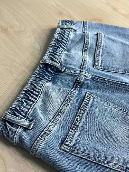 Джинси жіночі Liana 1-047 палаццо з резинкою на талії стрейчеві великі розміри блакитні, блакитний, 4О, 40, 106 см, 125 см Київ - фото 11