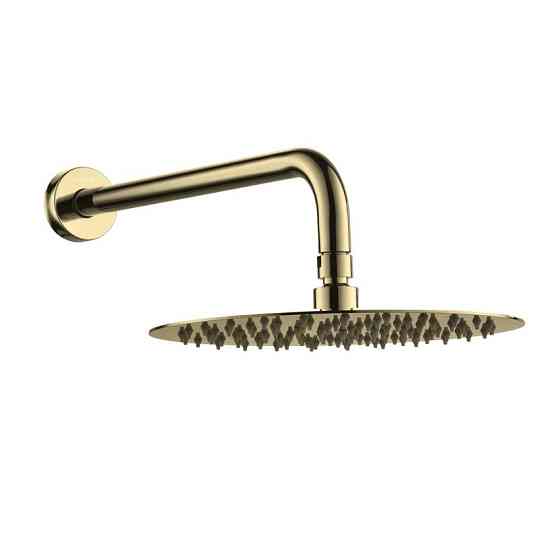 Верхній душ із кронштейном VOLLE CASCADA R100 300 мм cepillado oro золото сатин Київ