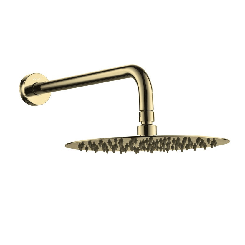 Верхній душ із кронштейном VOLLE CASCADA R100 300 мм cepillado oro золото сатин Київ - фото 1