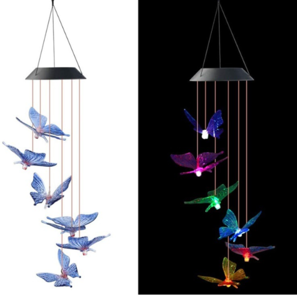 Светильник садовый Бабочки на солнечной батарее 65 см. Подвесной Синій Одесса - изображение 1