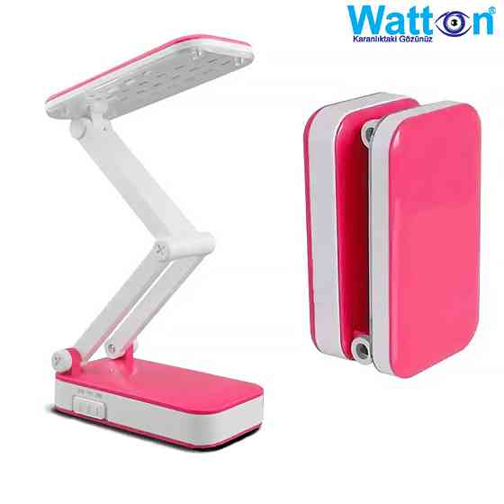 Акумуляторна настільна лампа Watton WT-006 світлодіодний світильник трансформер працює 10 годин Рожевий Кам'янець-Подільський