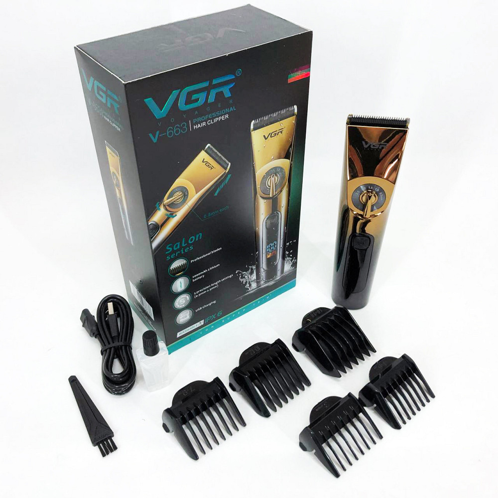 Модная машинка для стрижки волос VGR, Машинка для стрижки с мощным аккумулятором Триммер висков CZ-66 Львов - изображение 9
