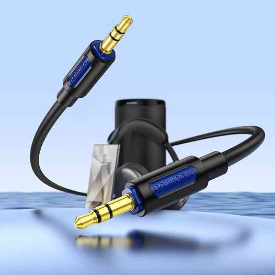 Аудіо кабель BOROFONE BL20 True sound silicone audio cable AUX Black Одеса