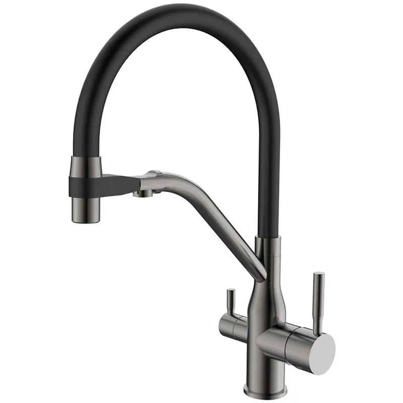 Змішувач для кухні Mixxus Premium Gravity 021 GRAPHITE REFL.BLACK з виходом під осмос (MI6979) Чернівці - фото 1