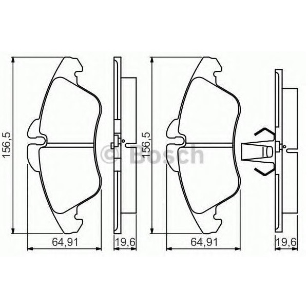 Гальмівні колодки Bosch дискові передні MERCEDES/VW Sprinter/Vito(638)/LT'F PR2 0986495245 Харків - фото 2