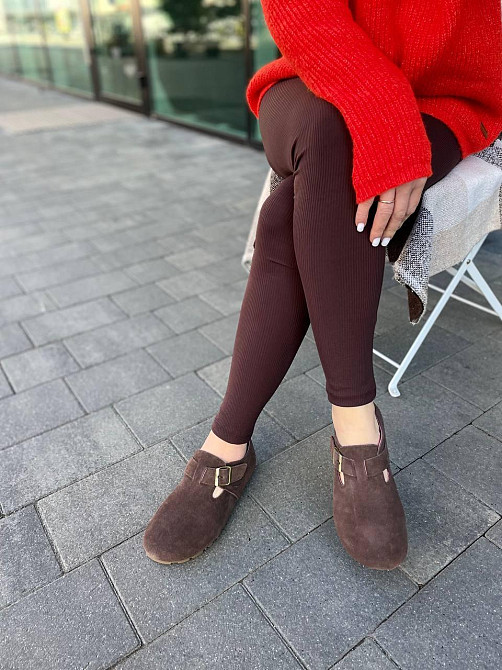 Egga Клоги жіночі EGGA шоколадні натуральна замша закрита п'ята розмір ( -32) Коломыя - изображение 7