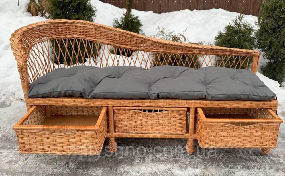 Диван плетеный с шухлядами и подушкой Киев - изображение 6