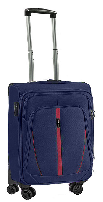 Чемодан тканевый WINGS 1706 малый 55 см 4 колеса темно-синий Киев - изображение 1
