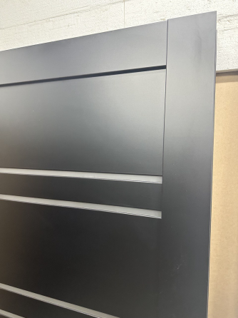 Двері екокошпон, Полотно, серія TETRA, Модель Т-01 (сатин) Колір: Чорний матовий  (НОВИНКА) Київ