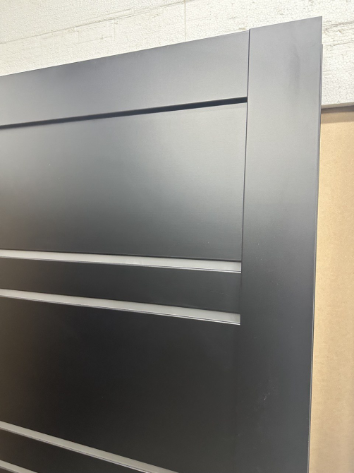 Двері екокошпон, Полотно, серія TETRA, Модель Т-01 (сатин) Колір: Чорний матовий  (НОВИНКА) Київ - фото 2