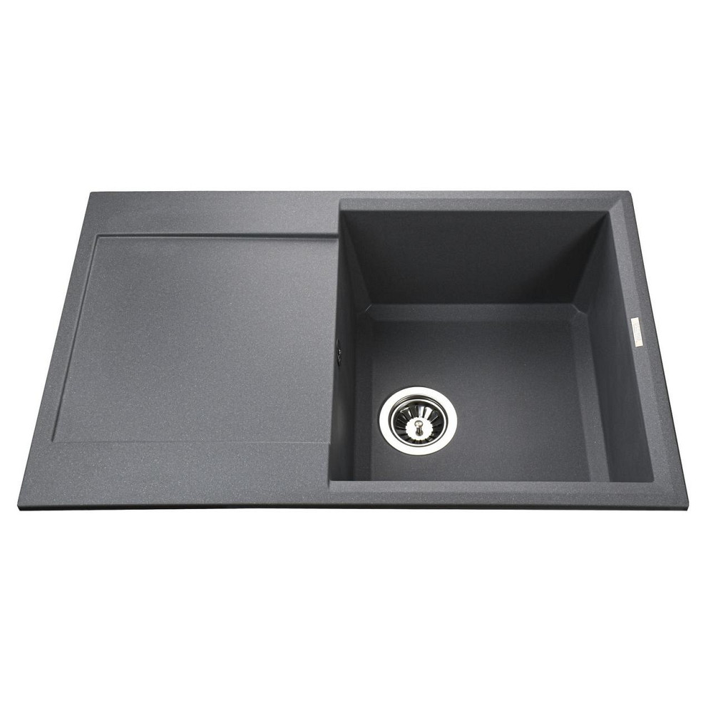 Гранітна мийка Globus Lux KOMO сірий металік 790х500мм-А0003 (000021039) Київ - фото 1