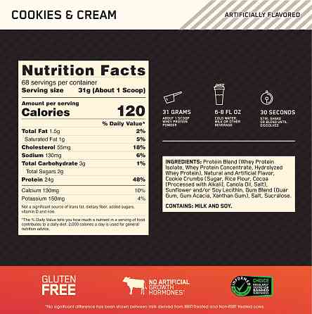 100% Whey Gold Standard  2,3 kg  (Cookies Cream) Луцк