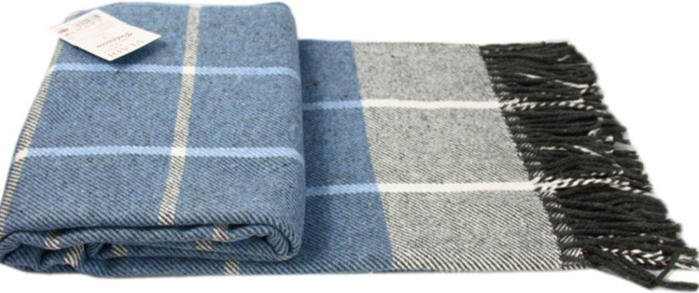 Vladi Плед Vladi 140x200 см бавовняний натуральний синій з блакитним в клітинку Валенсія Harry Коломия - фото 1