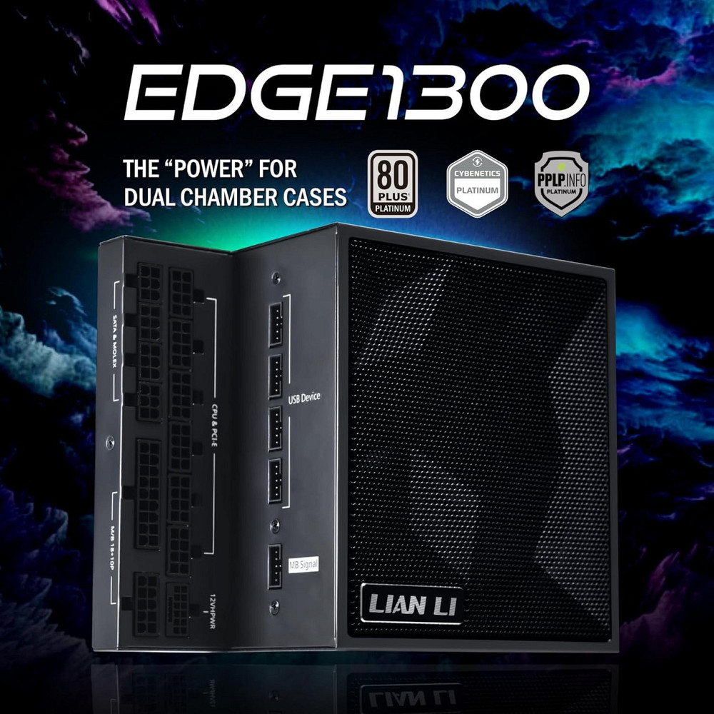 Блок живлення Lian Li EDGE1300, 80 Plus Platinum, Black, EU Cord (G9P.EG1300.BE00.EU) ( 17842 ) Харків - фото 2