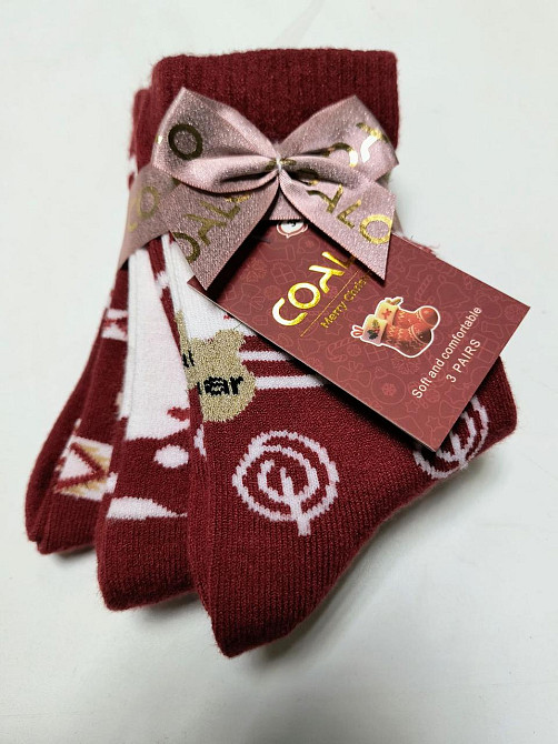 Носки женские новогодние в наборе из 3 шт. Размер 36-41 COALA BM6360 Киев - изображение 2