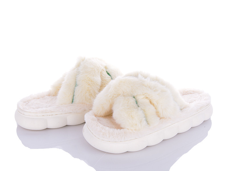 36 37 40 41 Капці жіночі відкриті хутро на легкій платформі Молочний Одеса - фото 4