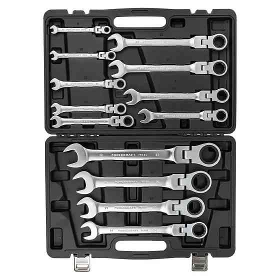 Набір ключів тріскачкових із шарніром 13 пр. (8-32 мм) FORCEKRAFT FK-10340 Одеса