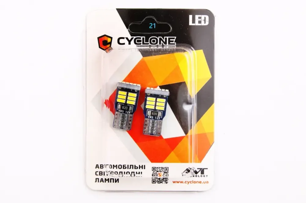 Лампа диодная 12В безцок. T10 18-SMD 4014 CAN Cyclone 432лм (2 шт.) Винница - изображение 2