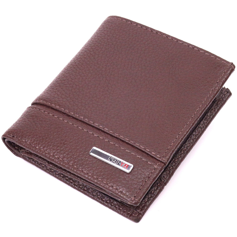 Зручне портмоне для чоловіків з натуральної шкіри KARYA 21322 Коричневий Київ - фото 10