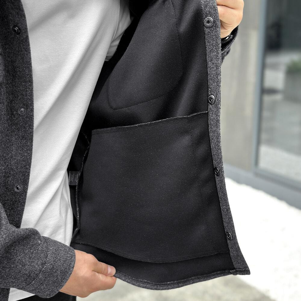 Сорочка-пальто для чоловіків Pobedov Mars. Сорочка демісезонна чоловіча темно-сіра Київ - фото 4