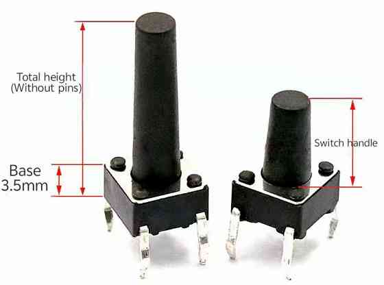 Тактовая кнопка 6x6 мм, 100 шт, радиодетали Киев