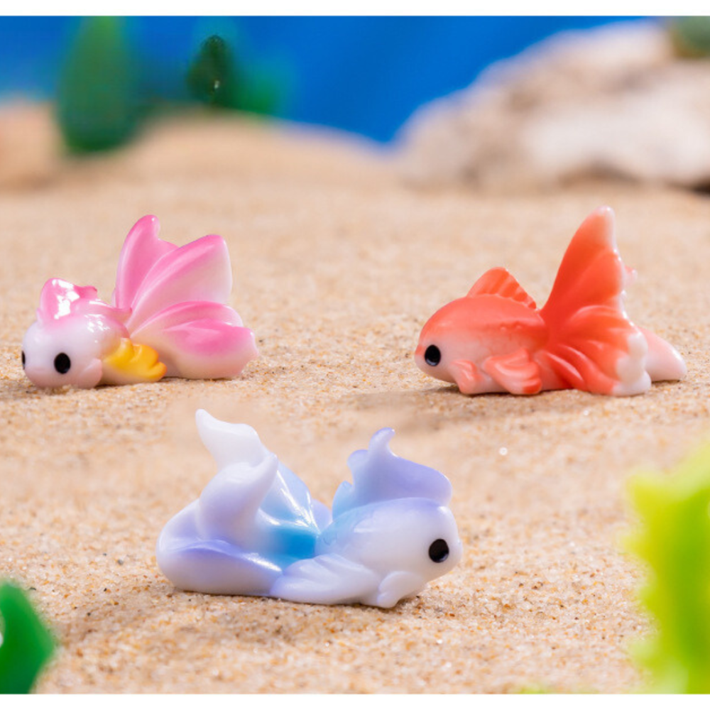 Набор миниатюрных фигурок золотые рыбки для флорариума, мини-сада, миниатюры, аквариума, поделок. Набір 3 шт Одесса - изображение 1