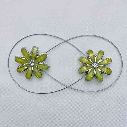 Магніти для штор та гардин "Квітка" набір 2 шт Салатовий (81-246) Київ