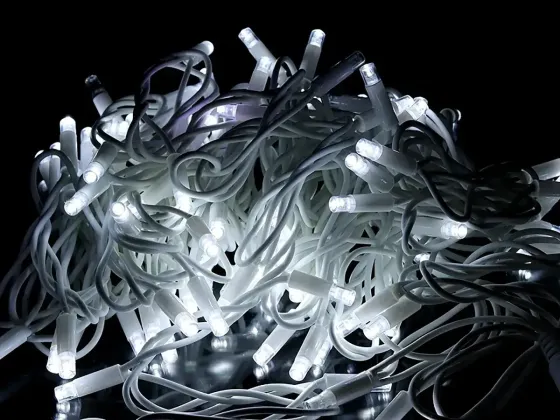 Гирлянда уличная 3,3мм белый провод 10м мерцающая лампа 100LED (белый) L Lux LINE-3.3-100-W-1 Одесса
