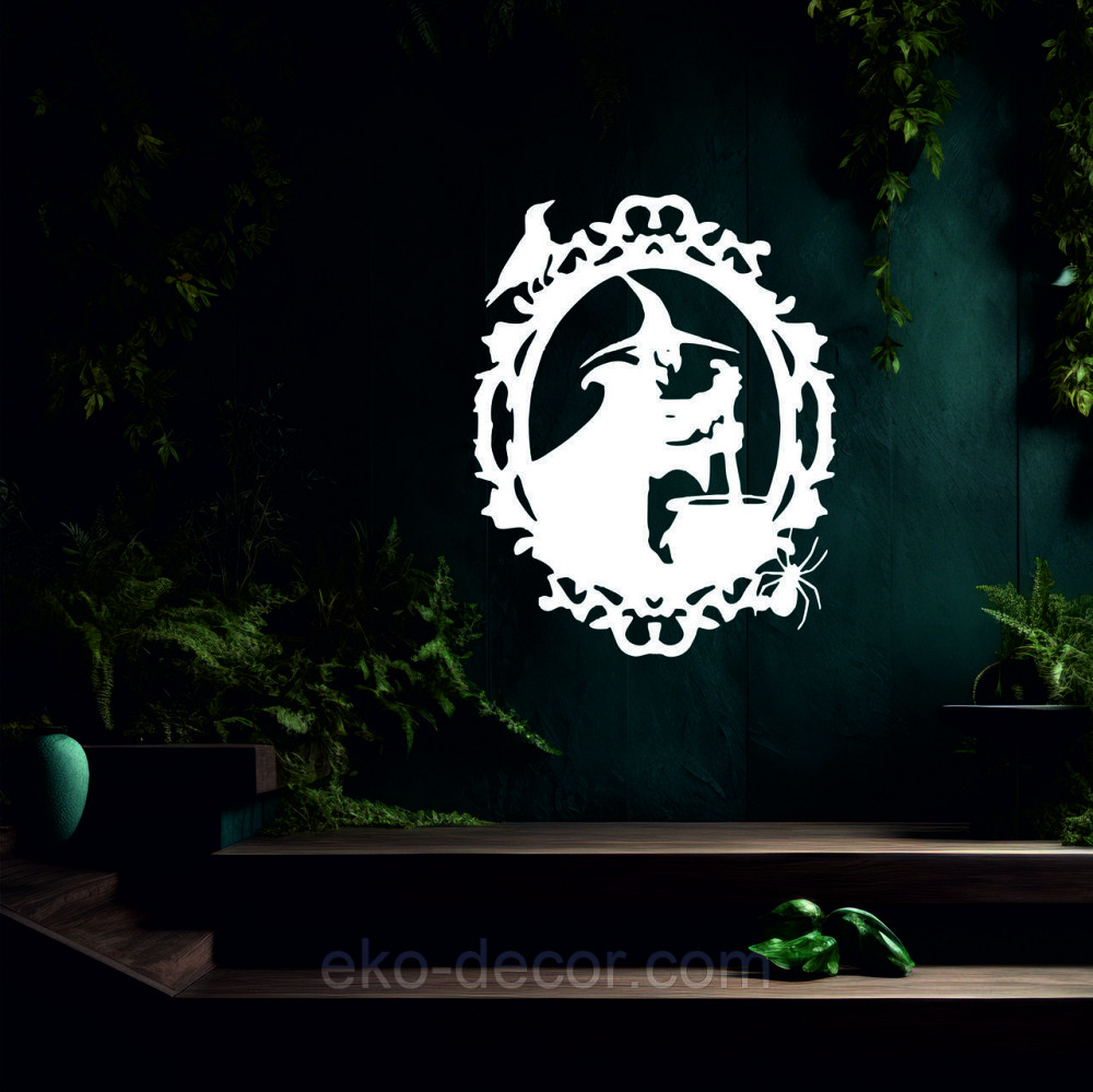 Декоративне настінне Панно «Ведьма та котел», Декор на стіну 90*70 см, Білий Київ - фото 7