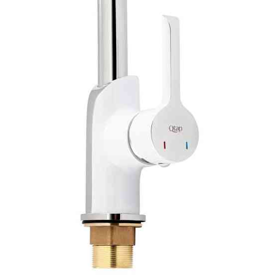 Змішувач для кухні з латуні Qtap Grand QTGRAWCR007F Chrome/White Харків