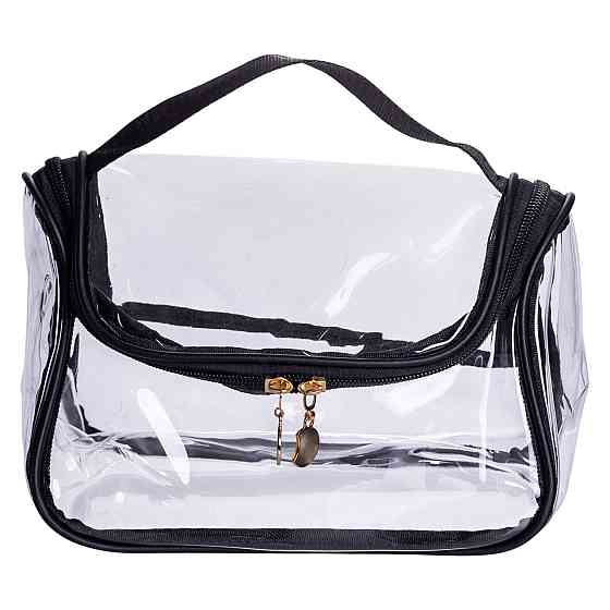 Набір прозорих жіночих косметичок для дому 2 (шт) Чорний HP-16-6K Коломыя