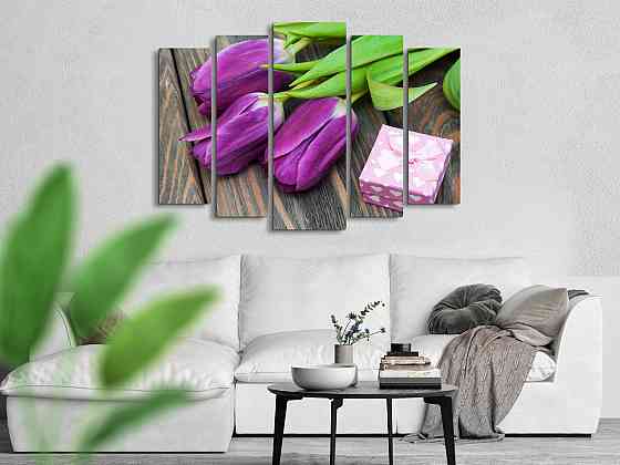 Модульна картина Тюльпани Art-305_5 ( 80х118см ) Київ