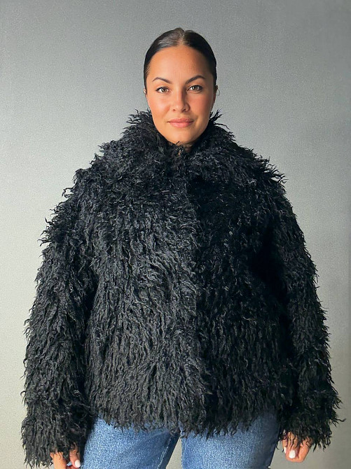 Шуба жіноча Lady Yep 10018 штучна під ламу з коміром чорна, чорний, L Київ - фото 16