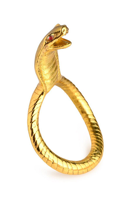 Ерекційне кільце з головою кобри Master Series: Cobra King Golden Cock Ring Sex Aura Київ - фото 1
