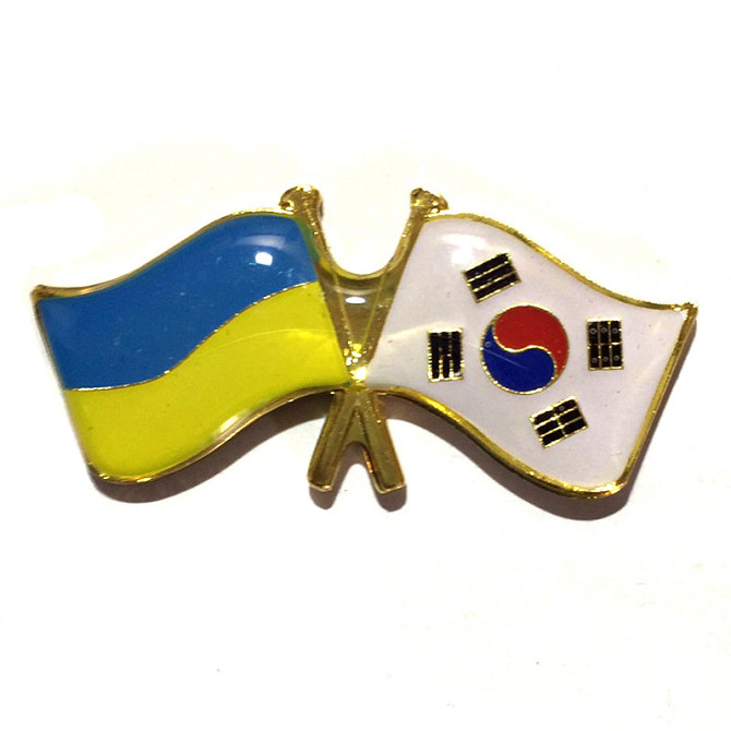 Південна Корея значок прапор України. Київ - фото 1